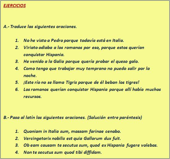 🥇 【 Oraciones Causales Latín Intermedio